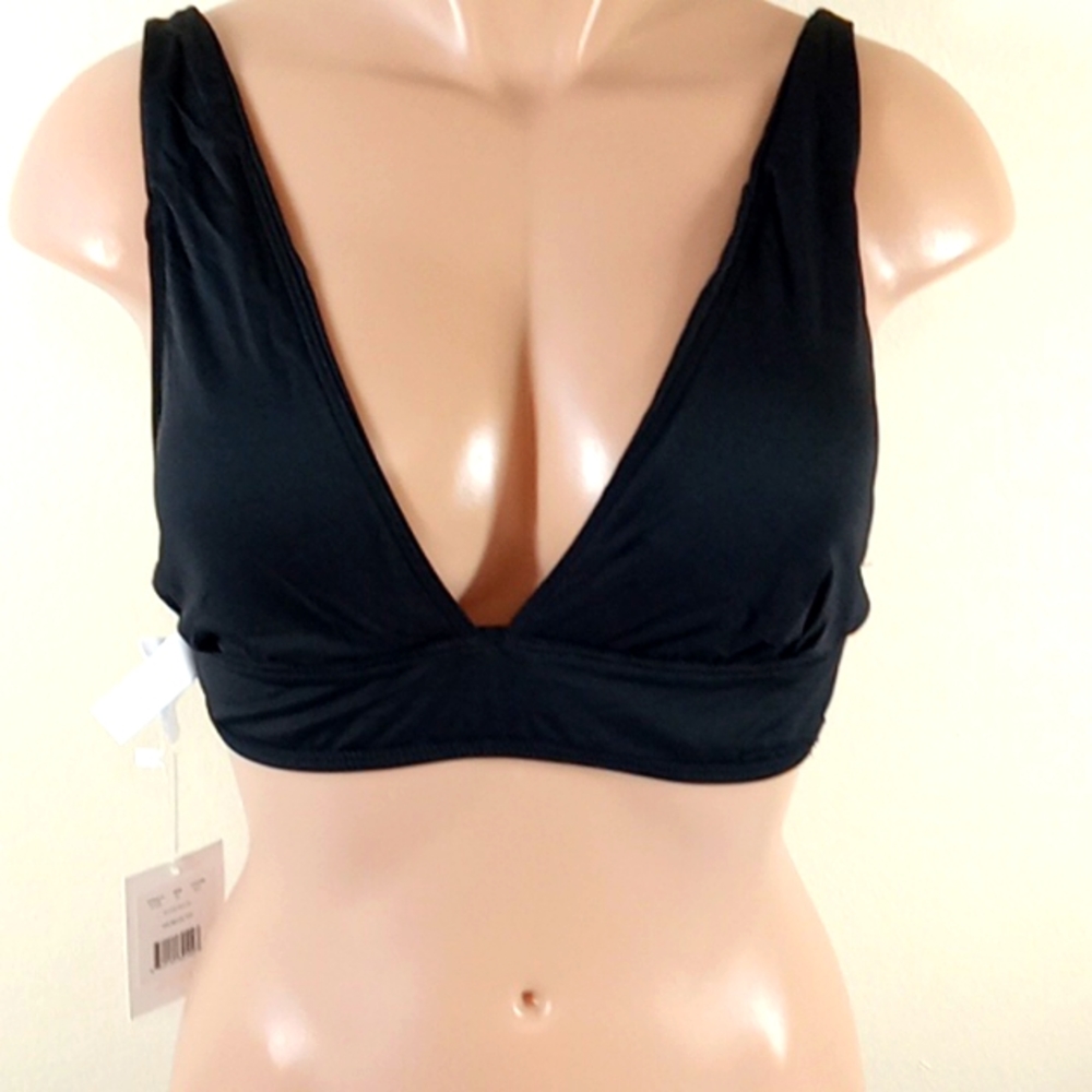Andie Black Deep V Bikini Top